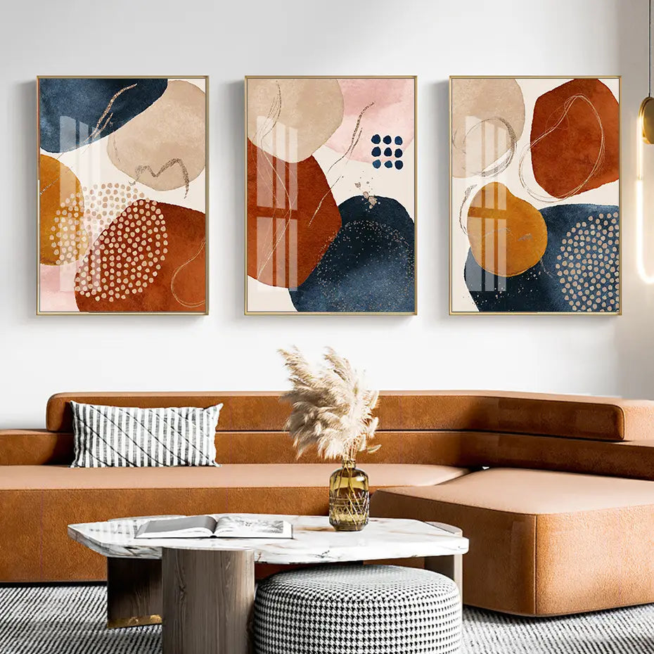 Abstract Watercolor Geometric Shapes Canvas Art Poster