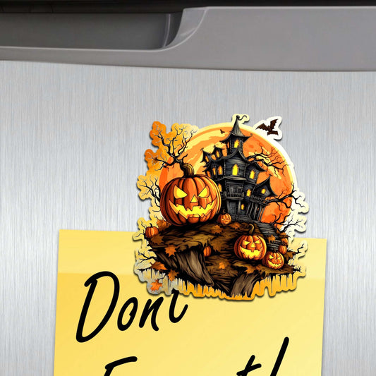 Spooky Houses Decorative Eco Wood Magnets Set of 6 by G. Debrekht - Halloween Decor - 8090007G-S6