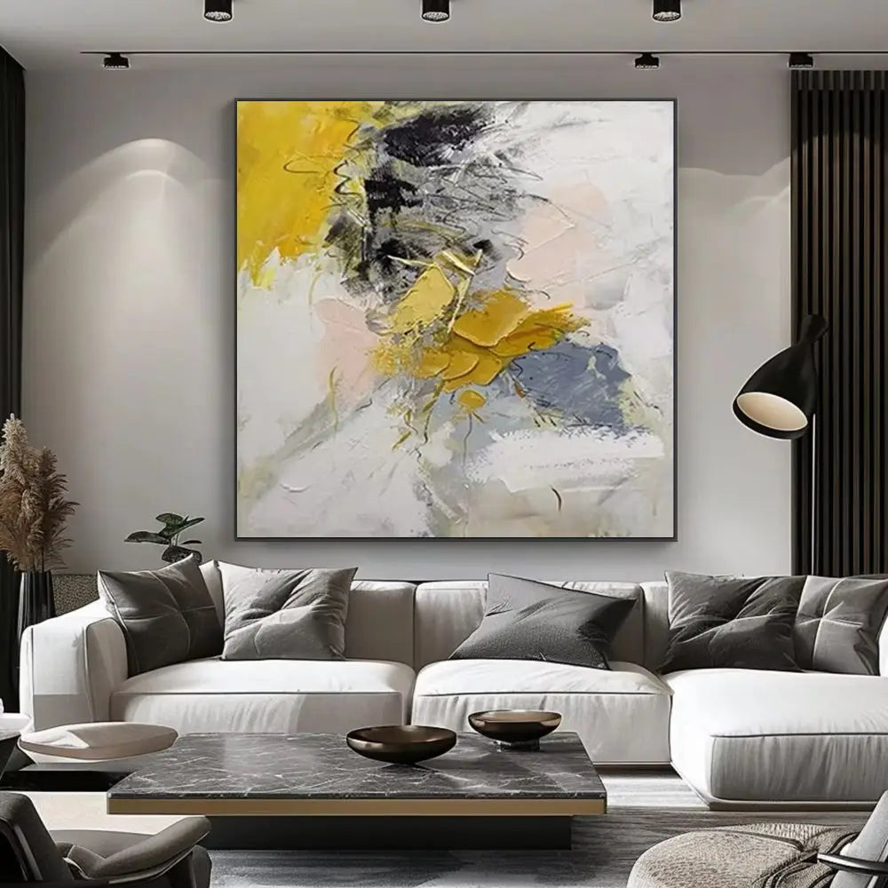 Handmade Gold Abstract Canvas Wall Painting