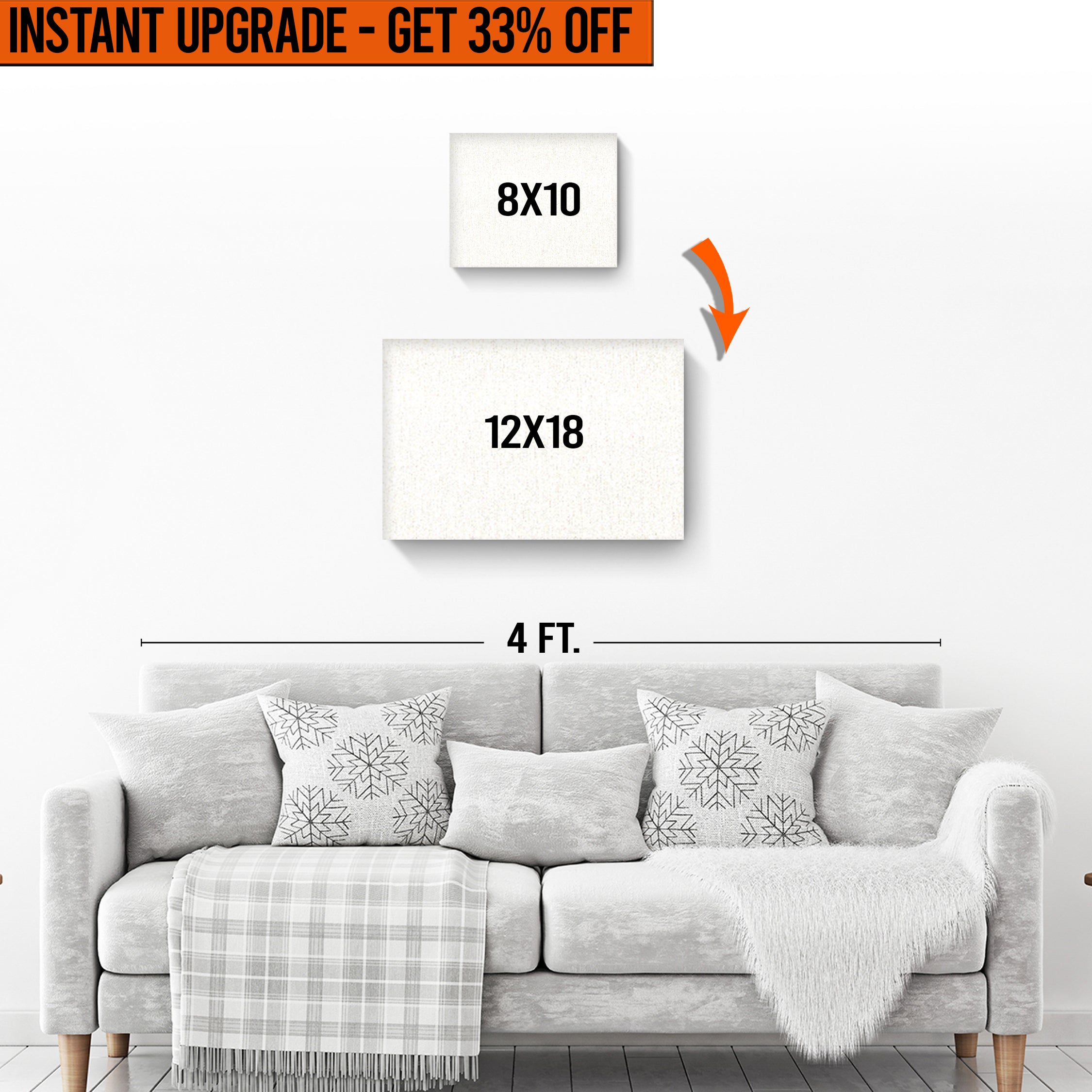 Upgrade Your 8x10 Inches Canvas To 12x18 Inches Canvas