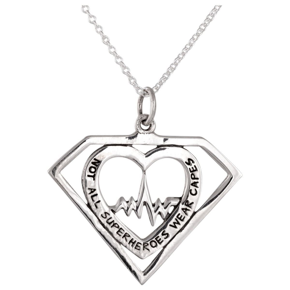 Healthcare Superhero Sterling Silver Necklace