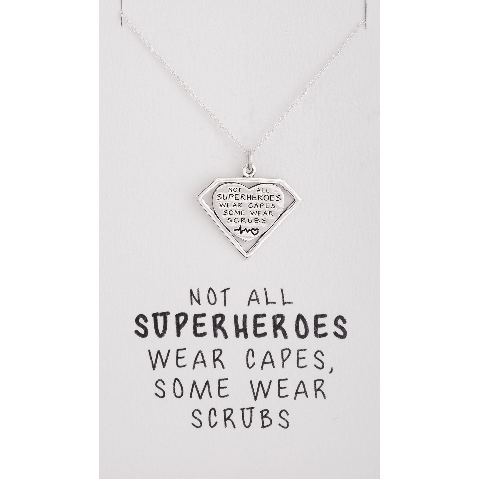 Healthcare Superhero Sterling Silver Necklace