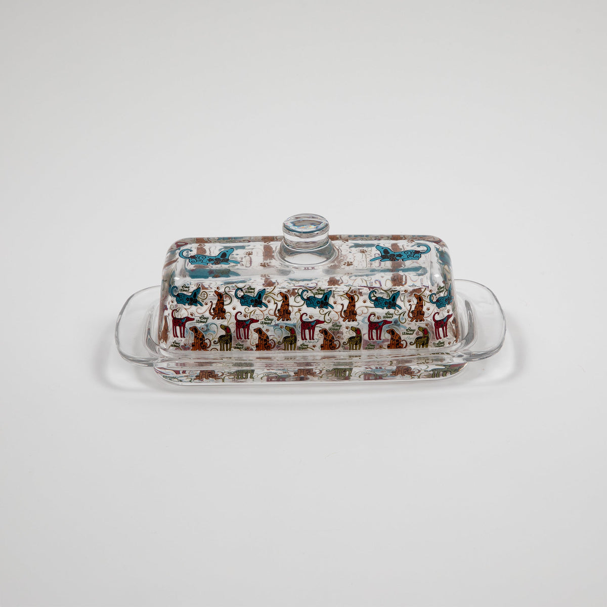 Festival Pet Glass Butter Dish
