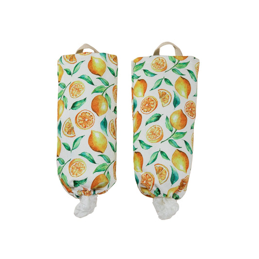 Lemon Vibes Plastic Bag Holder - Set of 2