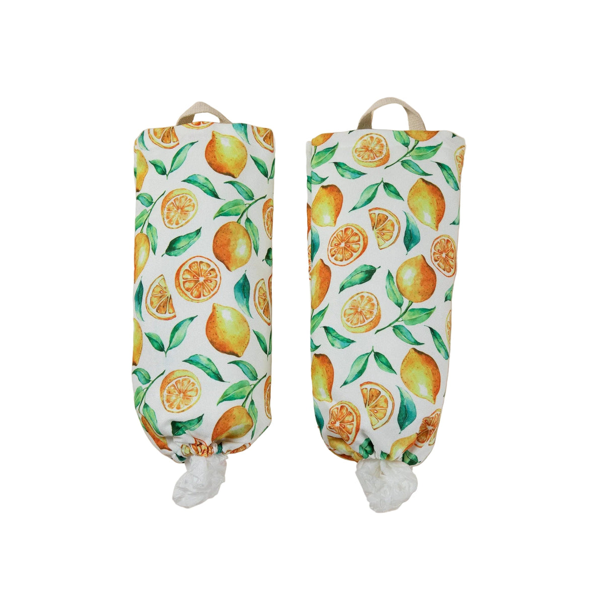Lemon Vibes Plastic Bag Holder - Set of 2