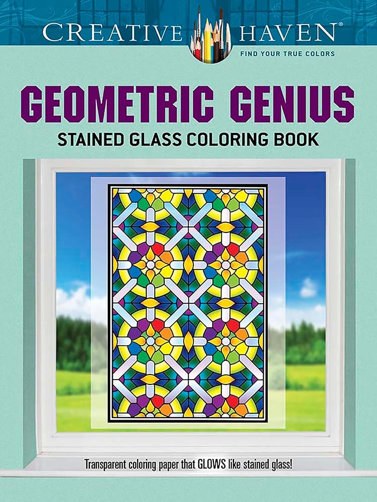 Creative Haven Geometric Genius Stained Glass Coloring Book (Adult Coloring Books: Art & Design)