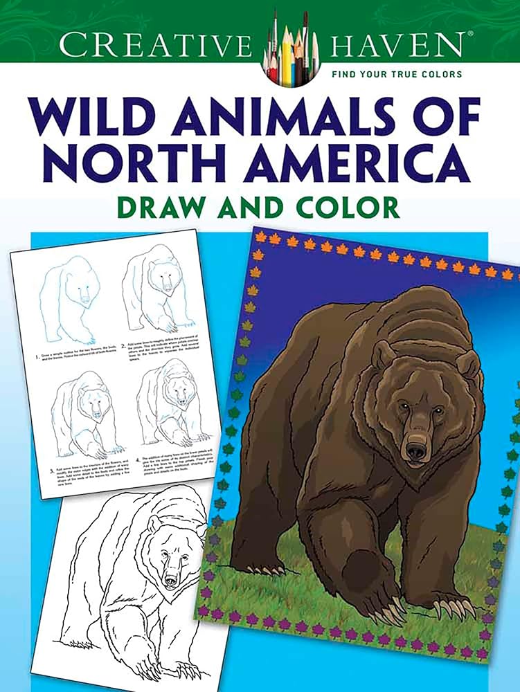 Creative Haven How to Draw Wild Animals of North America Coloring Book (Adult Coloring Books: Animals)
