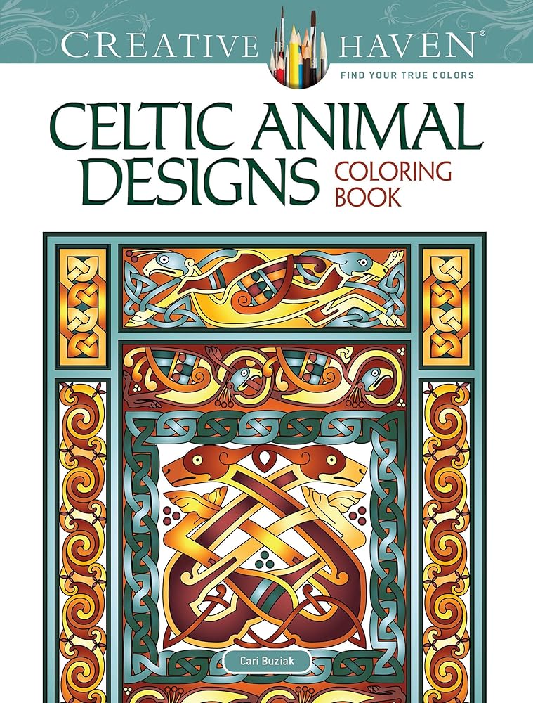 Creative Haven Celtic Animal Designs Coloring Book: Relax & Unwind with 31 Stress-Relieving Illustrations (Adult Coloring Books: World & Travel)