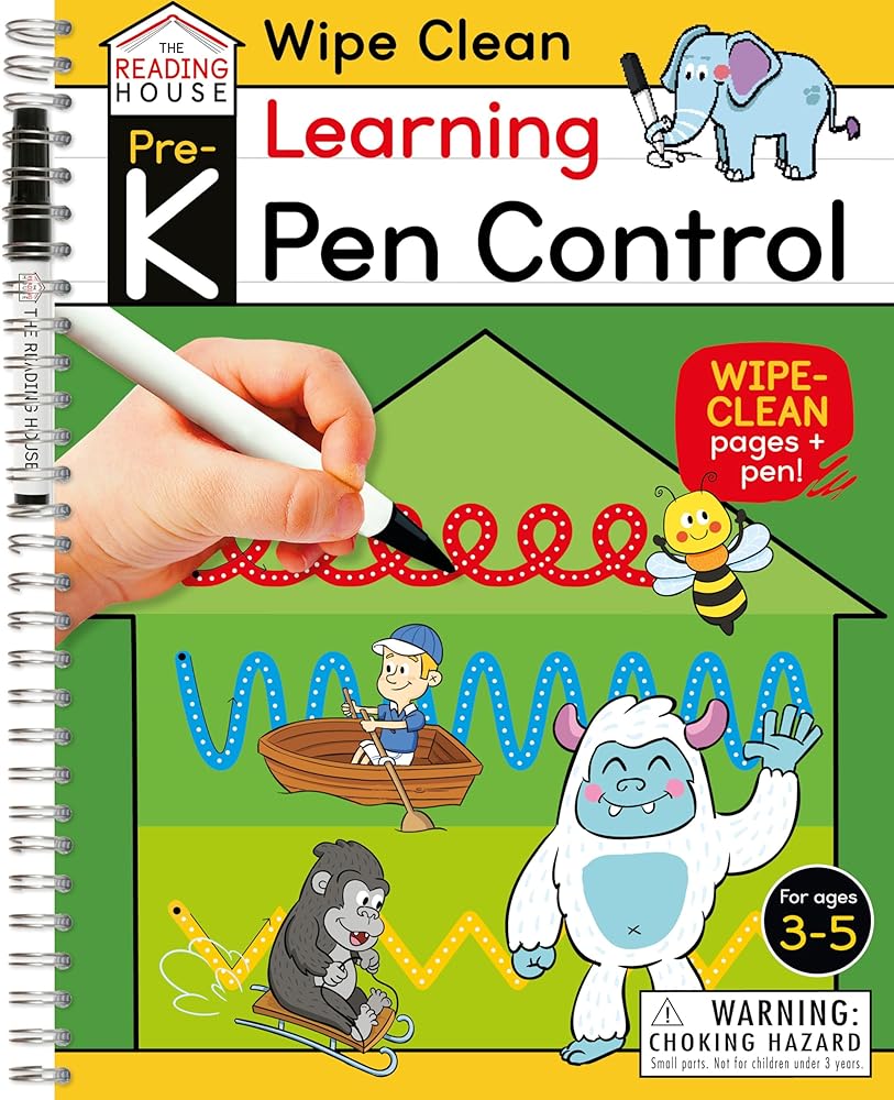 Learning Pen Control (Pre-K Wipe Clean Workbook): Preschool Wipe Off Activity Workbook, Ages 3-5, Letter Tracing, Number and Shape Formation, Learning ... and Handwriting Practice (The Reading House)