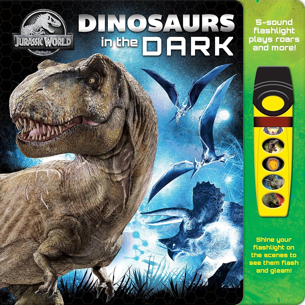 Jurassic World Dinosaurs in the Dark Sound Book and Flashlight Toy Set PI Kids