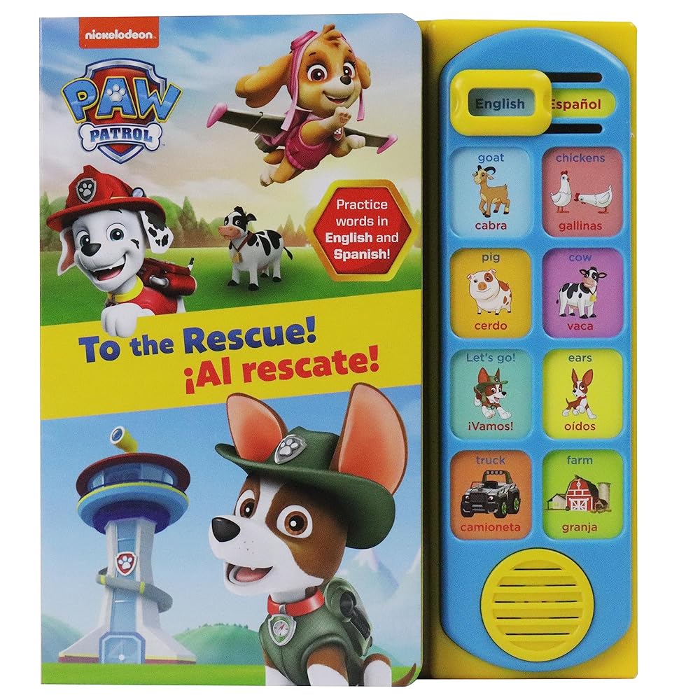 Nickelodeon PAW Patrol Marshall, Tracker, and Skye - To the Rescue! Al Rescate! - English and Spanish Bilingual Sound Book - PI Kids (English and Spanish Edition)