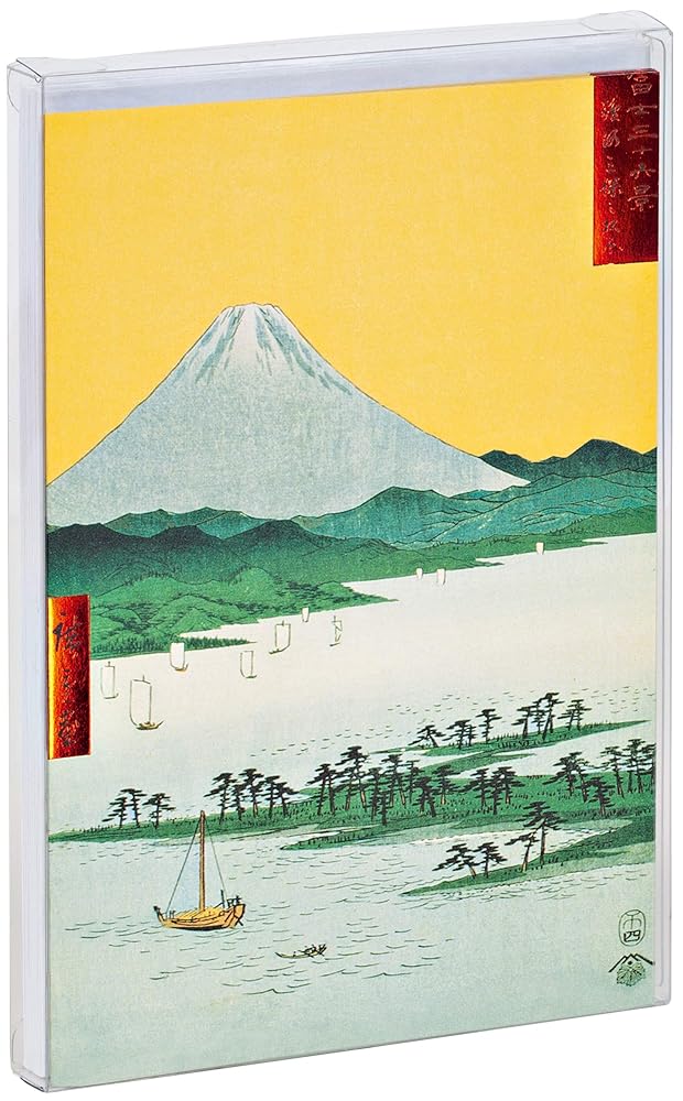 teNeues - Big Notecard Set: Hiroshige, Blank Inside, 10 Full Color Notecards with 10 Envelopes, Clear Box, Bright Foil Accents, 36 Views of Mt. Fuji: ... Size Illustrated Notecards with Envelopes