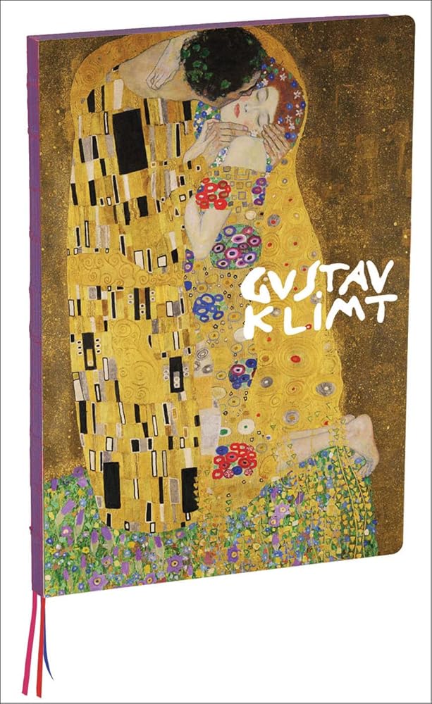teNeues - A4 Notebook: The Kiss by Gustav Klimt, Hardcover - 230 Dot-Grid Pages with Exposed Lay Flat Binding, Three Ribbon Markers: Large Format Hardcover A4 Style Notebook with Special Features