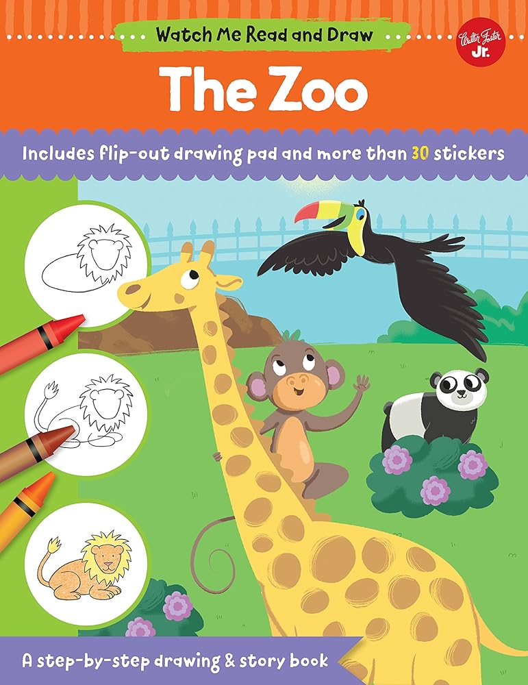 Watch Me Read and Draw: The Zoo: A step-by-step drawing & story book