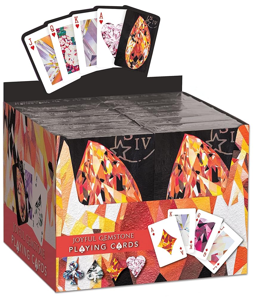 Joyful Gemstone Playing Cards POP Display: A Sparkling Deck of Standard Playing Cards Featuring MJ Kinman?ÇÖs Faceted Quilts