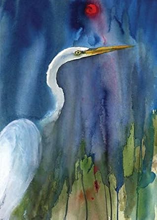 Great Egret Blue Notecards