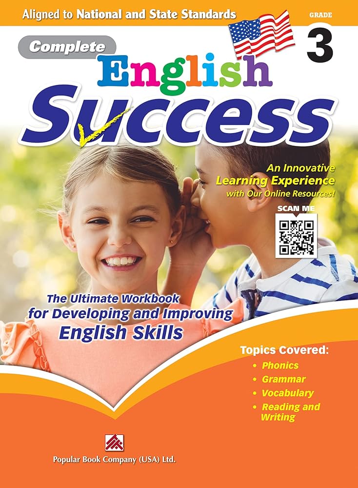 Complete English Success Grade 3 - Learning Workbook for Third Grade students - English Language Activity Childrens Book - Aligned to National and State Standards