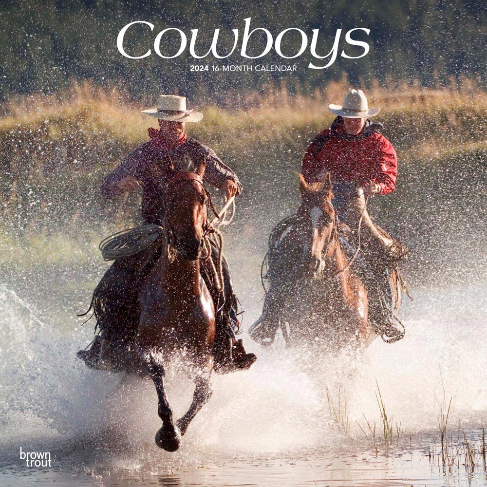 Cowboys | 2024 12 x 24 Inch Monthly Square Wall Calendar | BrownTrout | USA United States of America Rural Country