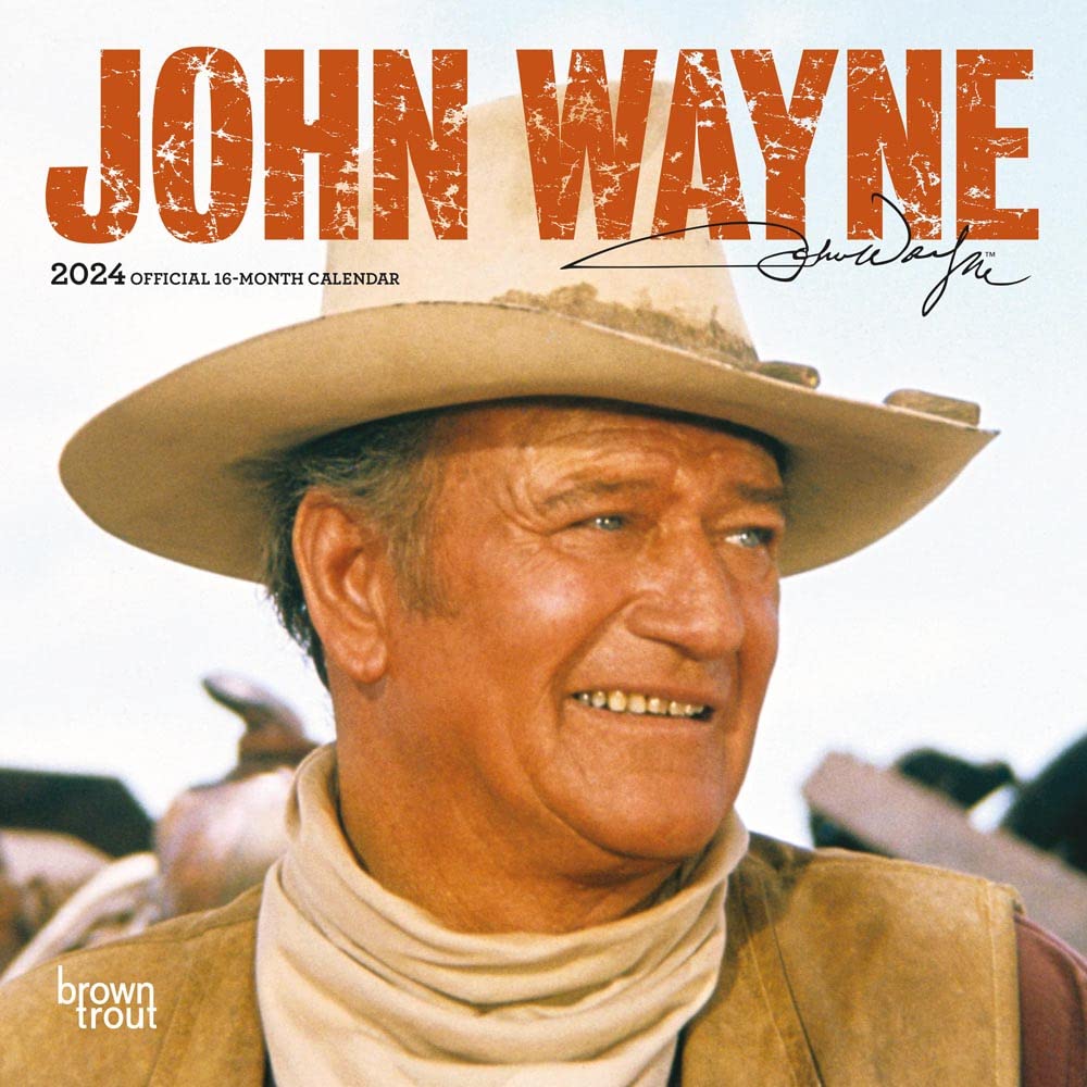 John Wayne OFFICIAL | 2024 7 x 14 Inch Monthly Mini Wall Calendar | BrownTrout | USA American Actor Celebrity Duke