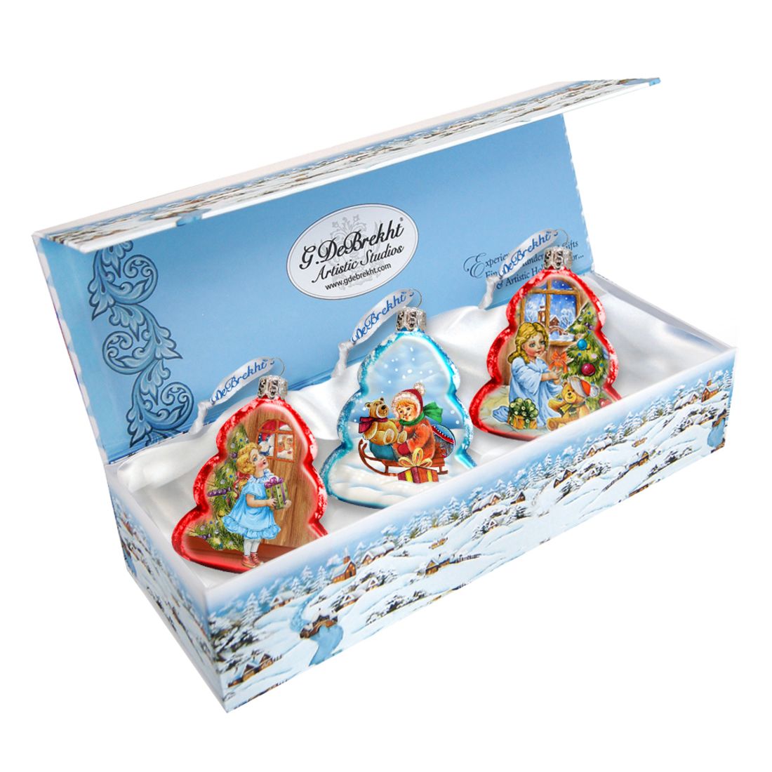 Kids Play Mercury Glass Ornaments Set of 3 by G. DeBrekht - Christmas Decor - 770117S3