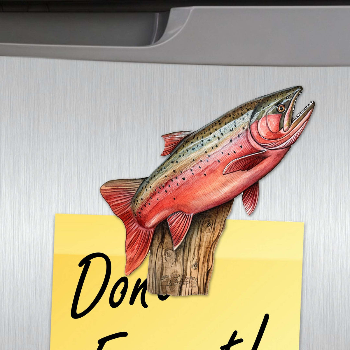 Wild Salmon Tales Decorative Eco Wood Magnets Set of 6 by G. Debrekht - Wildlife Coastal Decor - 8090109G-S6