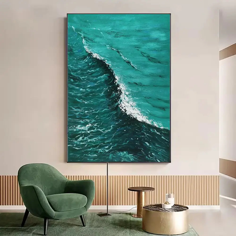 Blue Sea Wave Oil Painting Canvas Art
