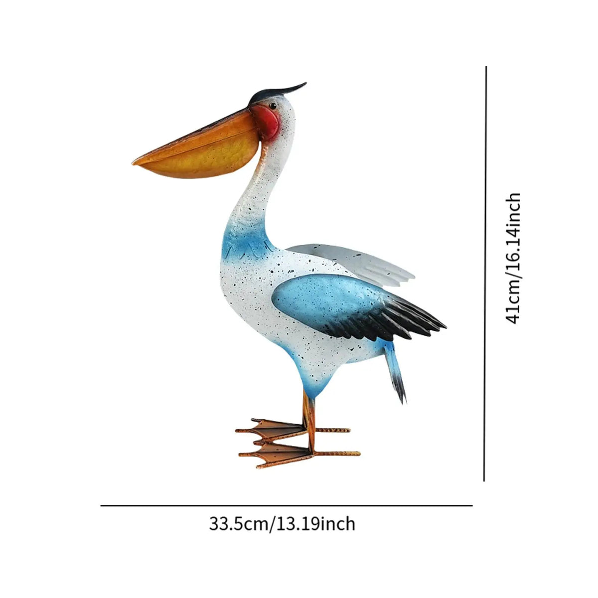 Pelican Sculpture Animal Figurine Craft Accessories Ornament Craft  DIY Artwork Farmhouse Patio Pelican Metal Yard Decor