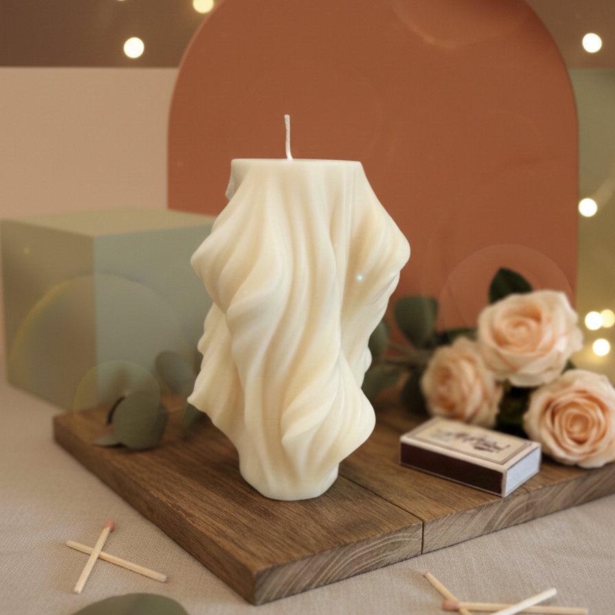 Twist Sculptural Candle — Handmade Soy Wax Art for Modern Spaces