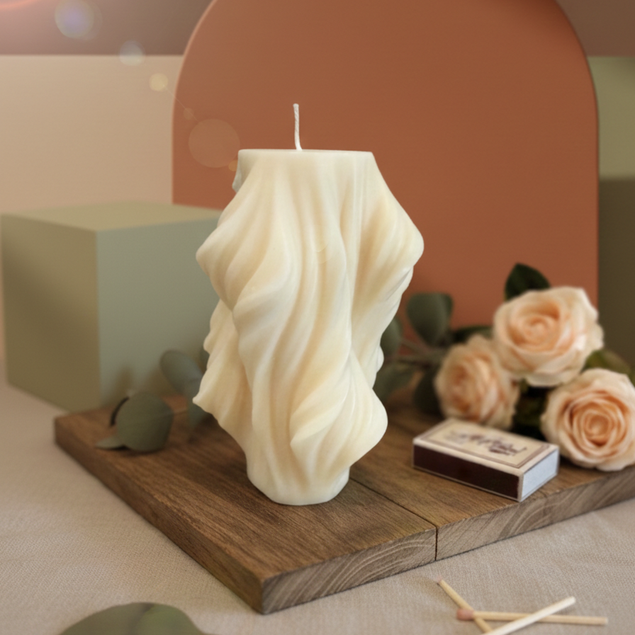 Twist Sculptural Candle — Handmade Soy Wax Art for Modern Spaces