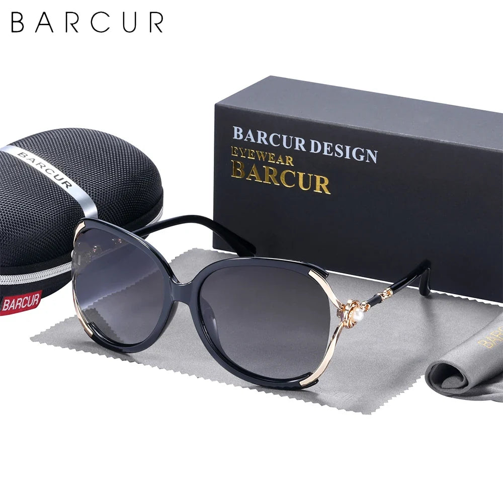 BARCUR Sunglasses Trendy Butterfly Design Fashion Women Sunglasses Polarized Lens Ladies Sun Glasses UV400 Protection for Hot Summer Days