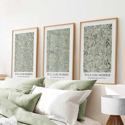Large William Morris Floral Pattern Art Set Decor