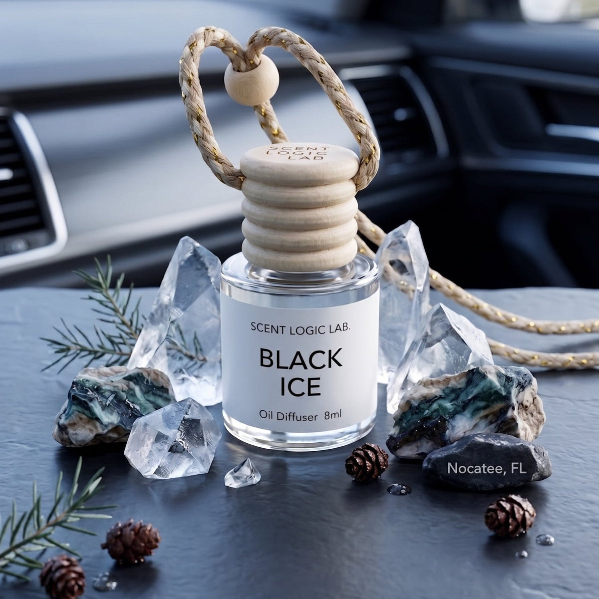 Luxury Car Diffuser — Nature Scents, 8ml Refillable, Long-Lasting Fragrance