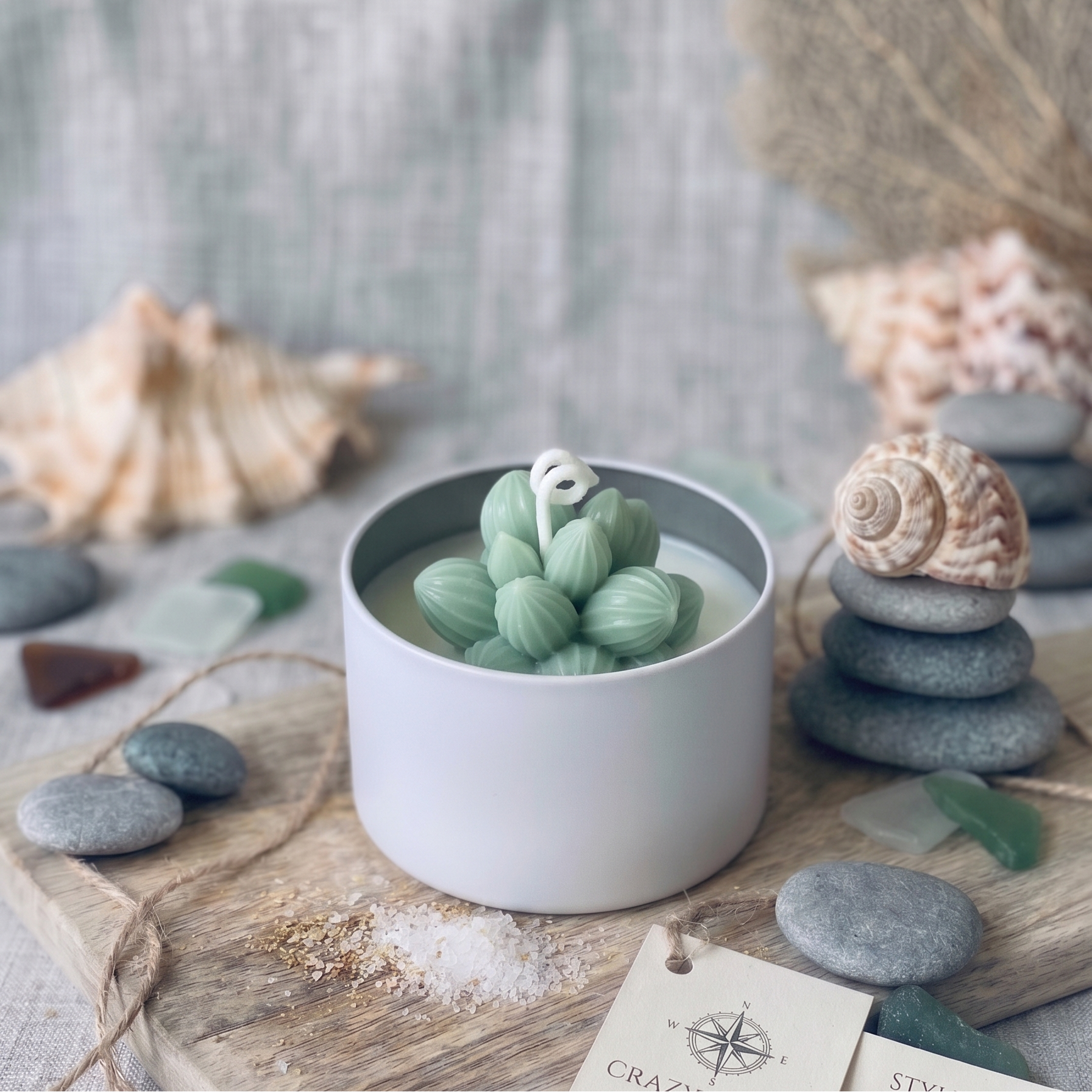 Sage Cluster Succulent Candle