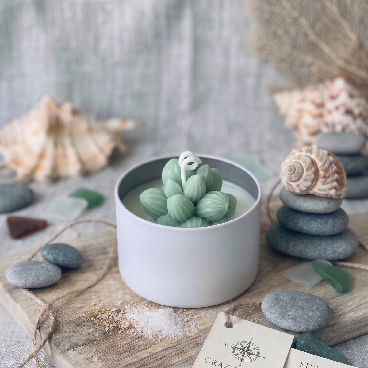 Sage Cluster Succulent Candle