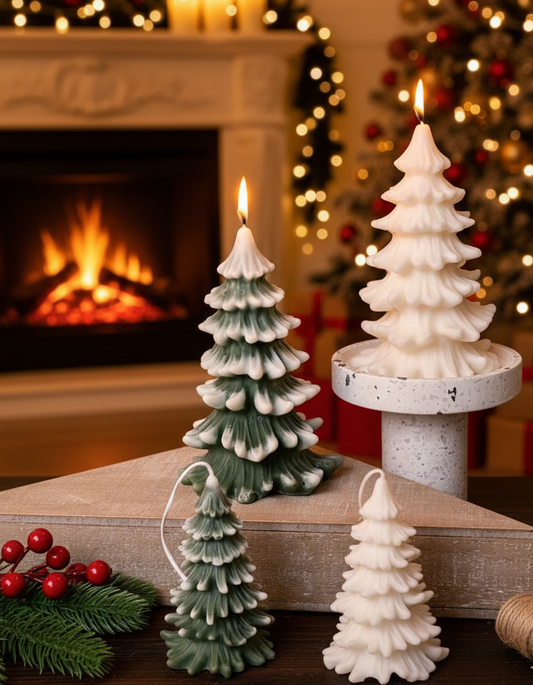 Christmas Tree Cedar Candles | Holiday Decor
