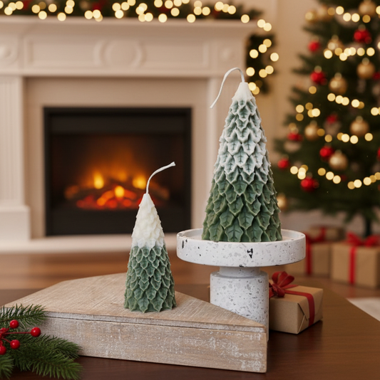 Christmas Pine Tree Candles | Festive Holiday Decor