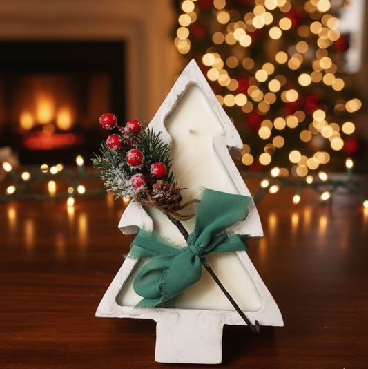 Christmas Tree Candle | Wood Bowl