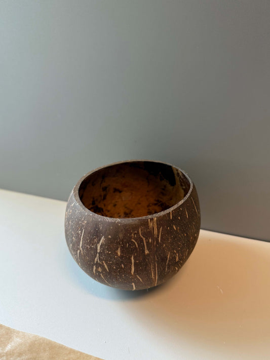 Natural Coconut Shell Bowl – Ideal for Candle Making or Rustic Home Decor