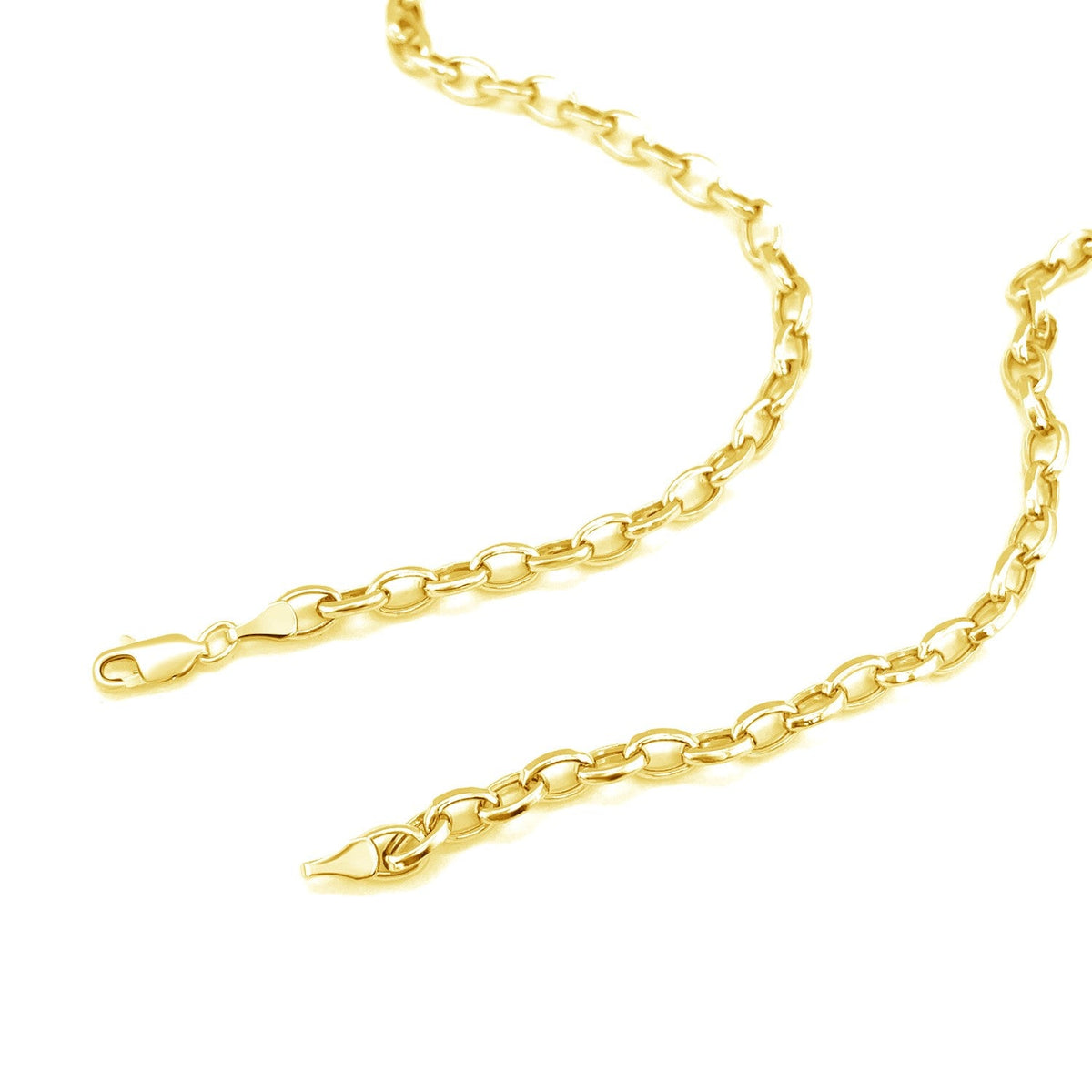 14k Yellow Gold Oval Rolo Chain (4.60 mm)