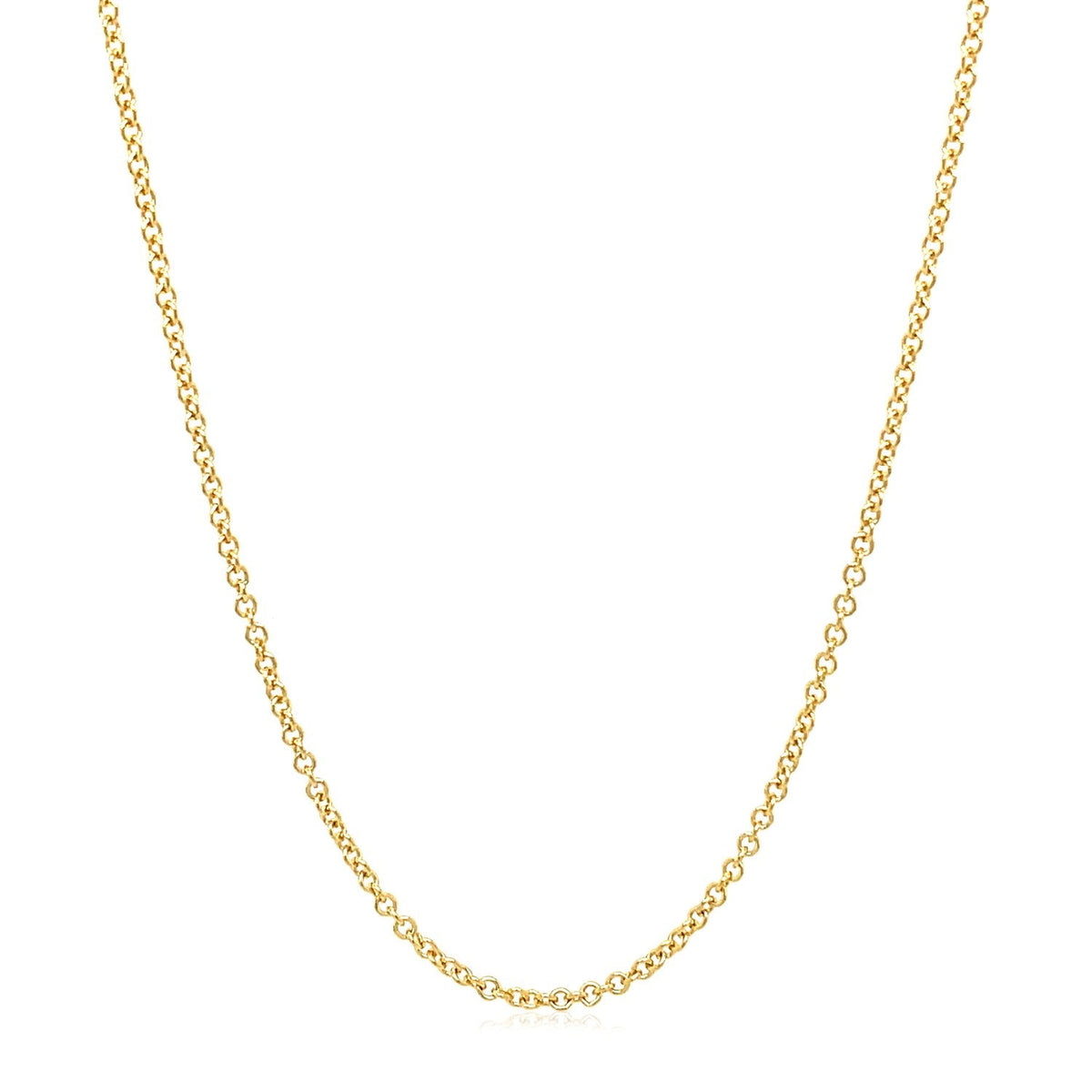 14k Yellow Gold Round Cable Link Chain (1.5 mm)