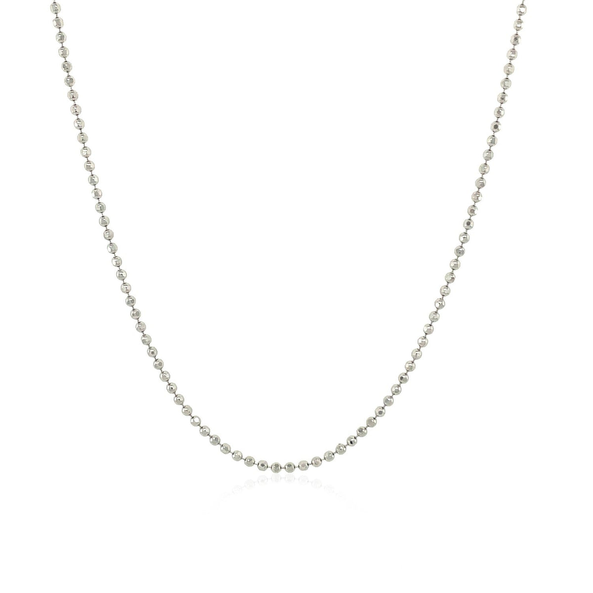 14k White Gold Diamond-Cut Bead Chain (1.10 mm)