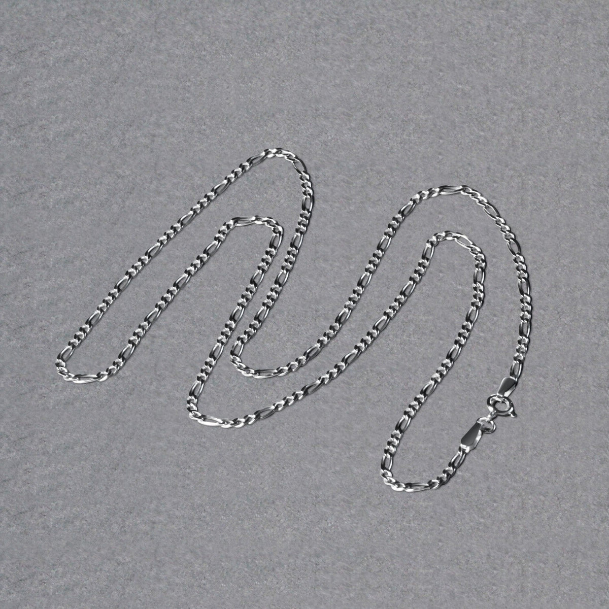 14k White Gold Solid Figaro Chain 1.9mm
