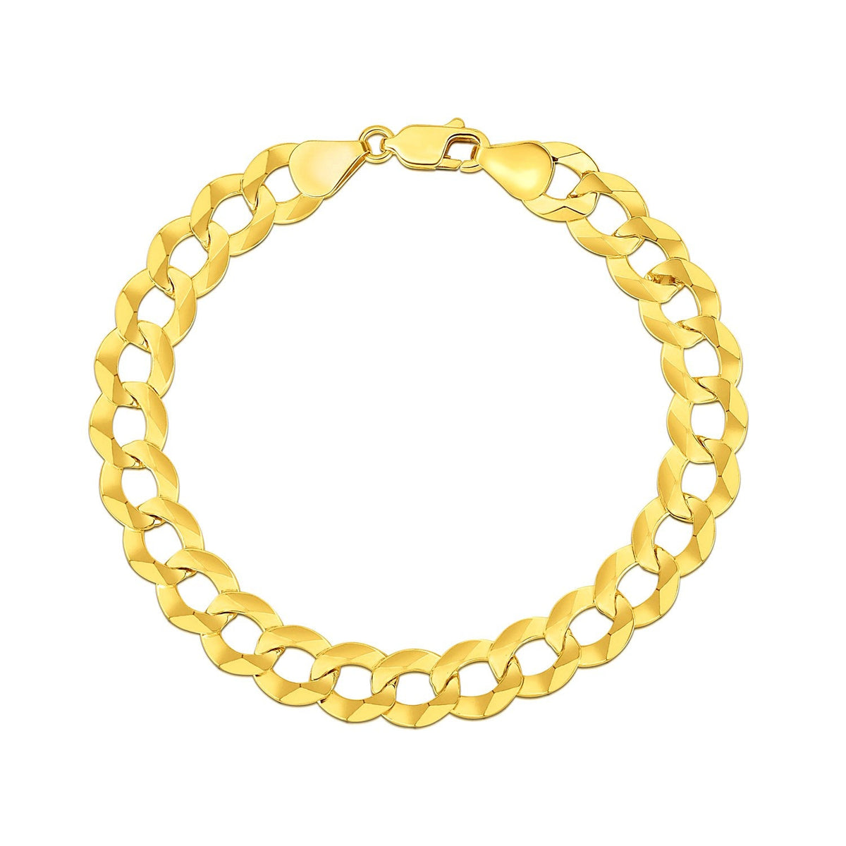 14k Yellow Gold Solid Curb Bracelet (10.00 mm)
