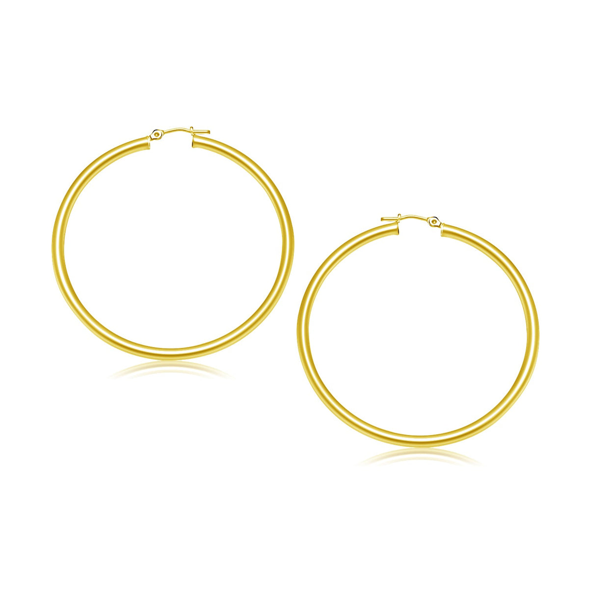 14k Yellow Gold Polished Hoop Earrings 30 mm