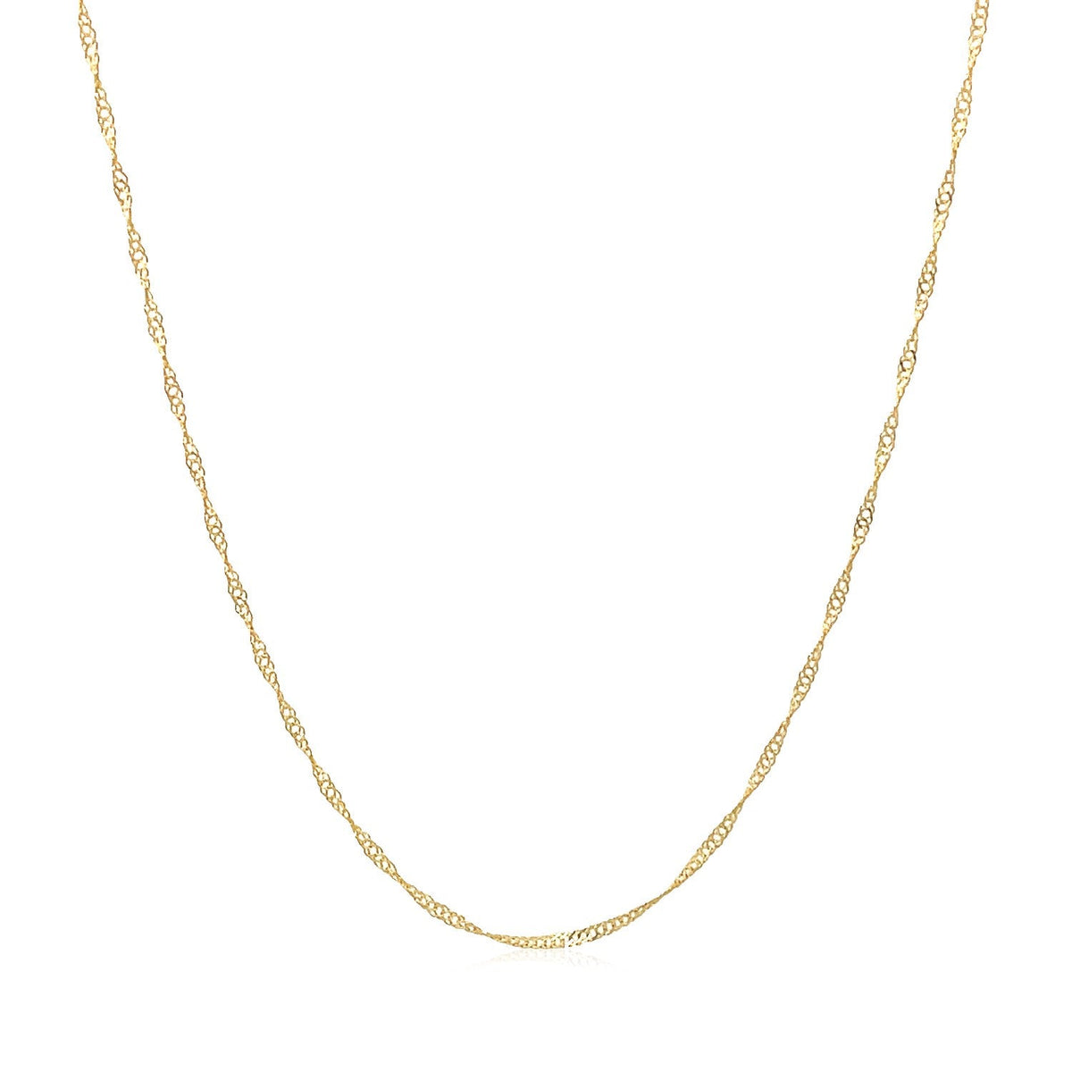 14k Yellow Gold Singapore Chain 0.6mm (0.60 mm)