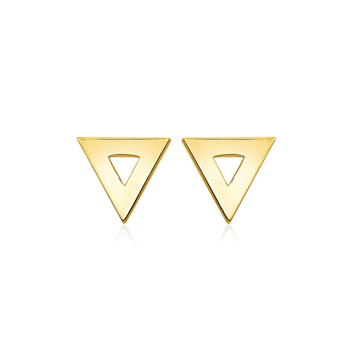14 k Yellow Gold Polished Open Triangle Post Earrings