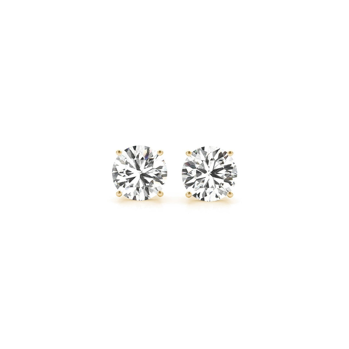 1 1/2 cttw Certified IGI Lab Grown Round Diamond Earrings 14k Yellow Gold(G/VS2)