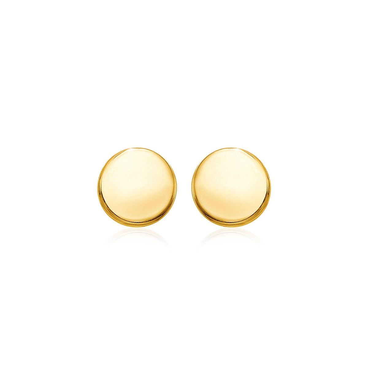 14k Yellow Gold Polished Round Post Earrings