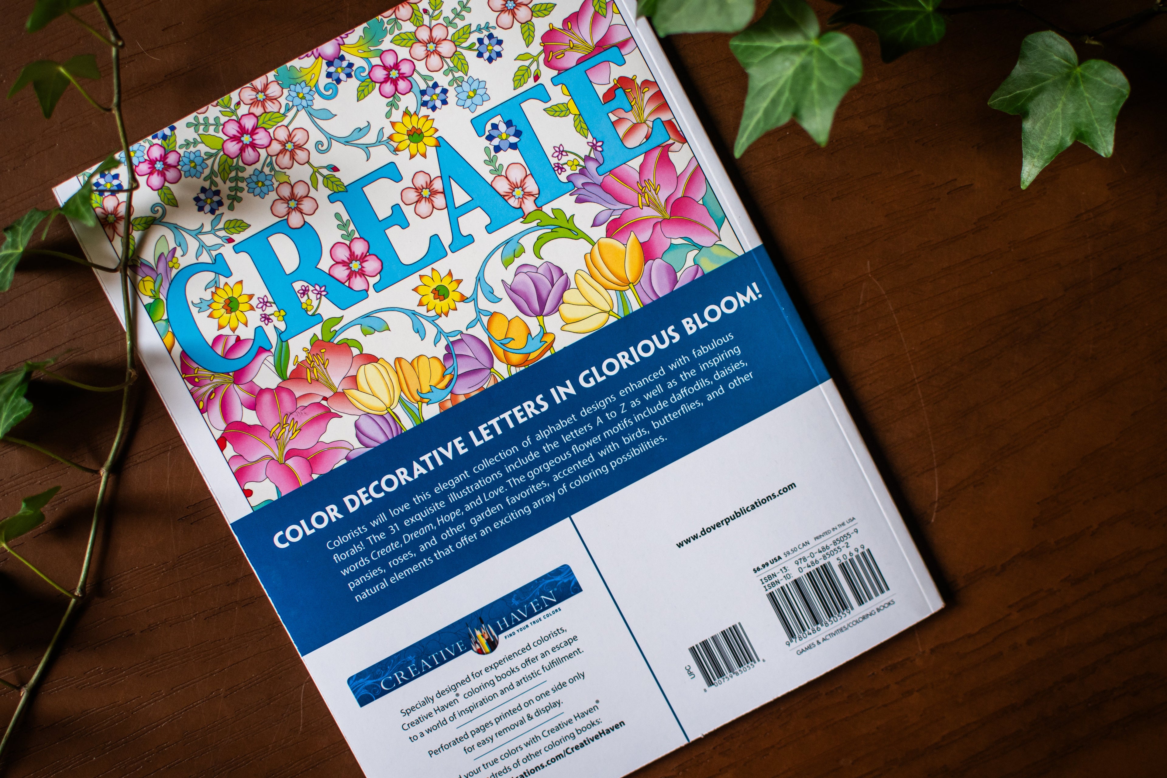 Creative Haven Beautiful Floral Alphabet Designs Coloring Book