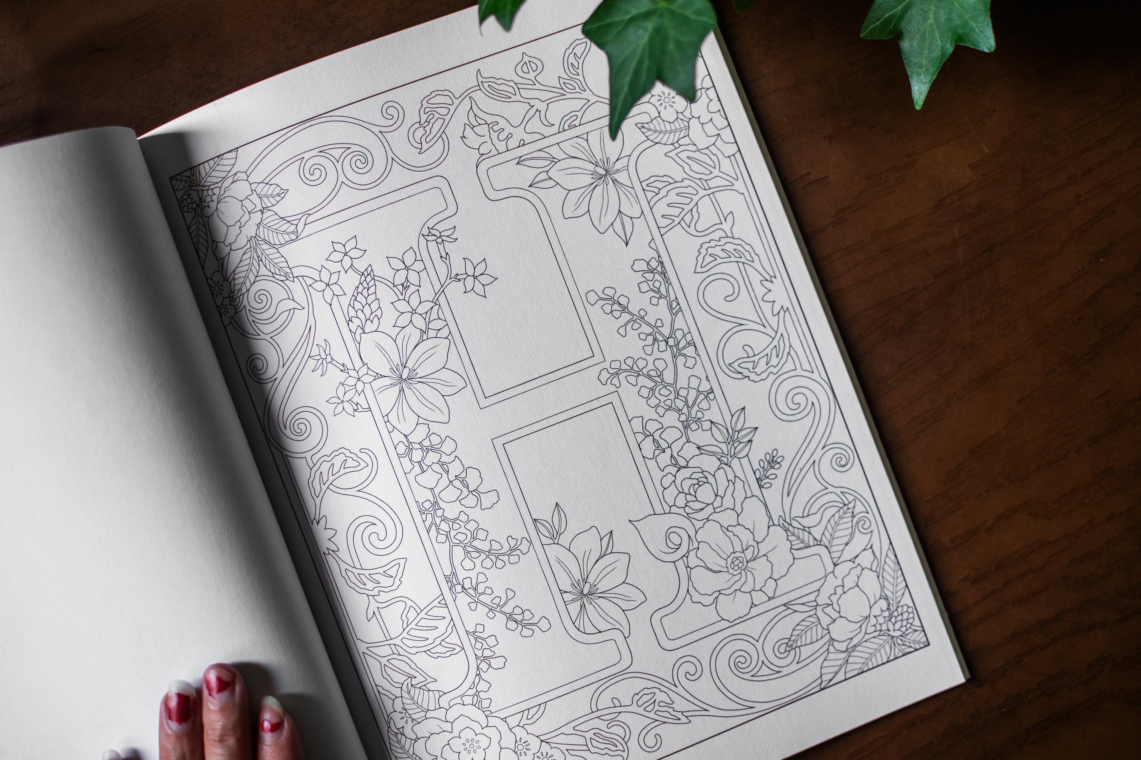 Creative Haven Beautiful Floral Alphabet Designs Coloring Book